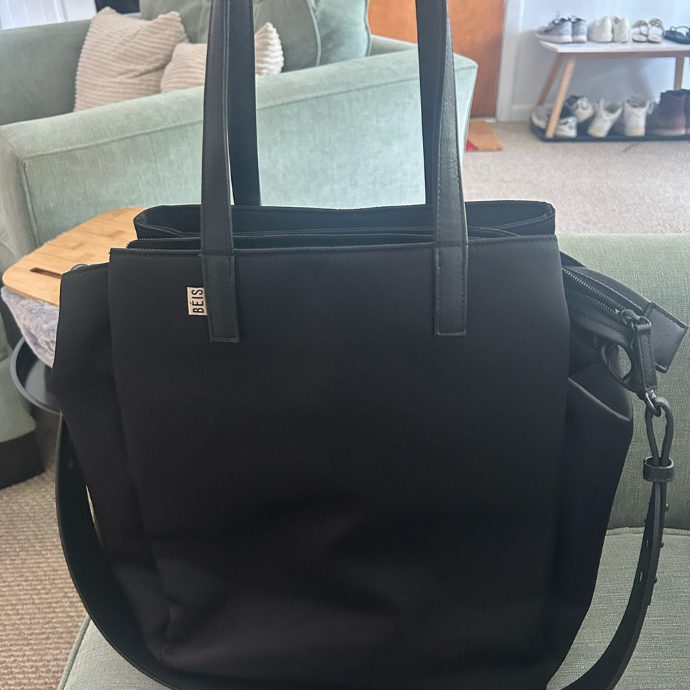 BEIS Black Tote with Shoulder Strap